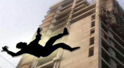 silhouette of falling man